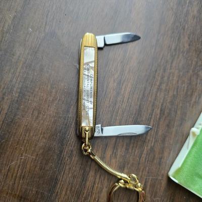 Large brass key - key hanger and a selection of keychains