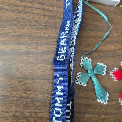 Large brass key - key hanger and a selection of keychains