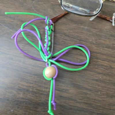 Large brass key - key hanger and a selection of keychains