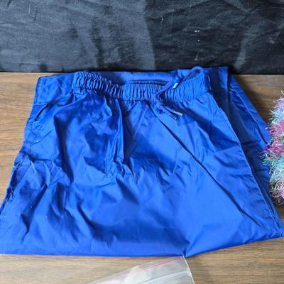 Vintage blue bomber jacket - with new Borg leather gloves - new long under ware - scarf - hat and more