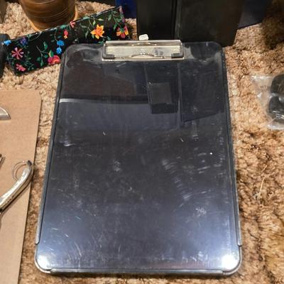 Large variety of office supplies - large corkboard - organizing trays - notebooks - organizing - atomic clock and much more