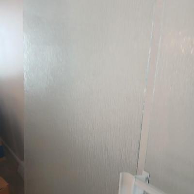 Glass frosted Shower doors with white trim