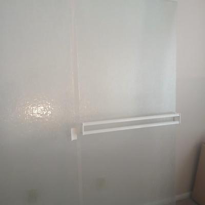 Glass frosted Shower doors with white trim