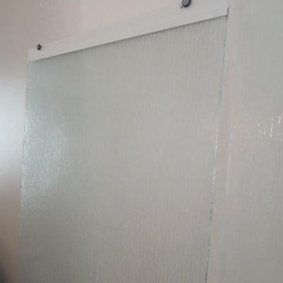 Glass frosted Shower doors with white trim