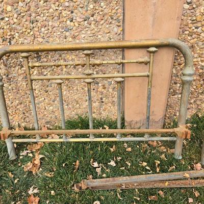 Antique brass bed frame