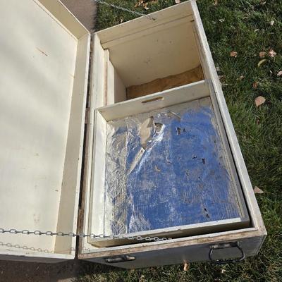 Large livestock show box - Tack storage - Grain bin - Many other uses Large wooden trunk