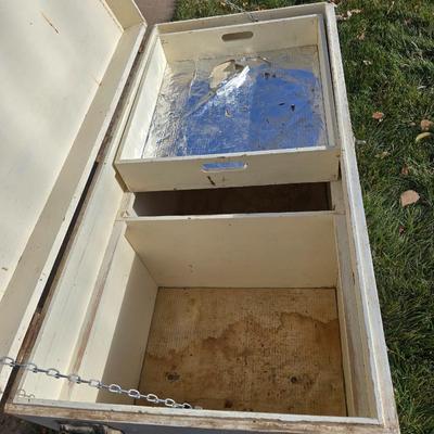 Large livestock show box - Tack storage - Grain bin - Many other uses Large wooden trunk