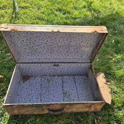 Two old rusty metal boxes with contents of old tools and misc.