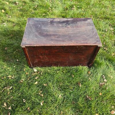 Wooden storage trunk