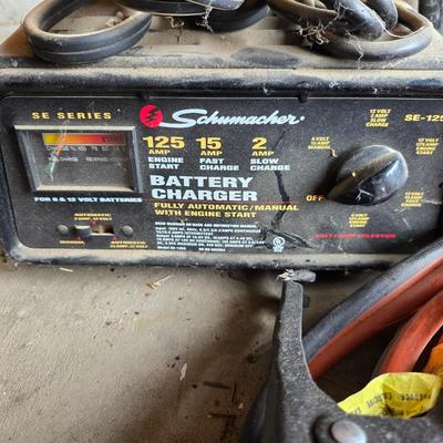 Battery charger and jumper cables