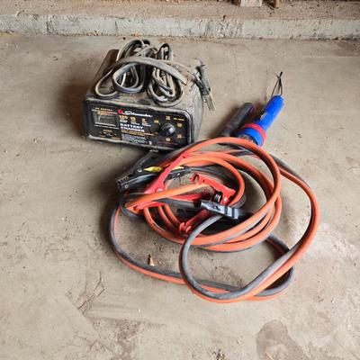 Battery charger and jumper cables