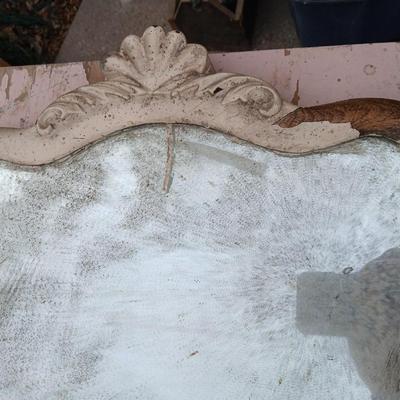 Vintage pink dresser with antique mirror