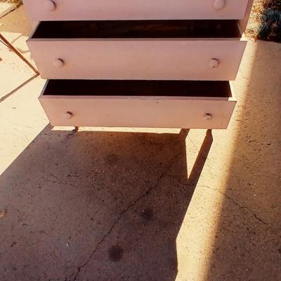 Vintage pink dresser with antique mirror