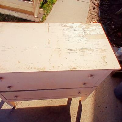 Vintage pink dresser with antique mirror