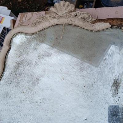 Vintage pink dresser with antique mirror