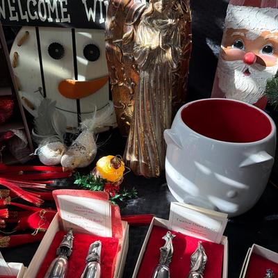 Sale Photo Thumbnail #232: Christmas Decor, Nativity, Bells, Cardinals, Angel, and More.