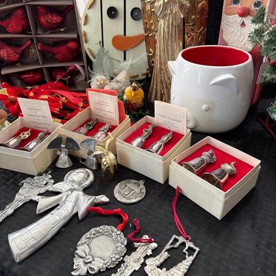 Sale Photo Thumbnail #236: Christmas Decor, Nativity, Bells, Cardinals, Angel, and More.