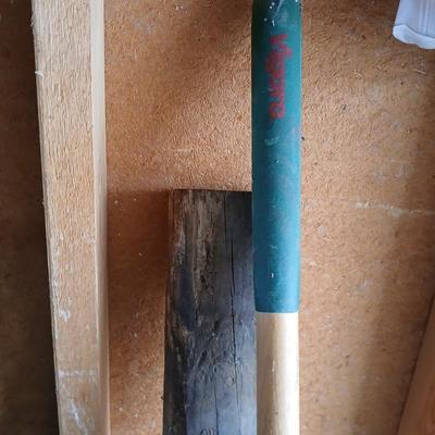 Gardening items - roll of new net fencing - short landscape timbers- rakes and more