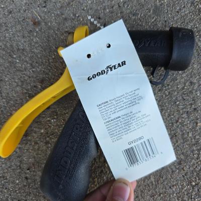 Gardening items - flowerpots - sprinkler - weed eater twine - hand tools - flags - new gate latch - gloves and more