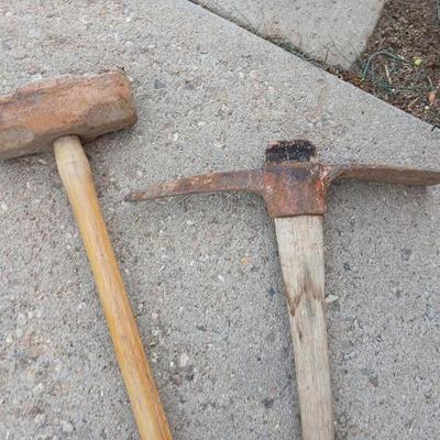 Old Pickaxe and sledgehammer