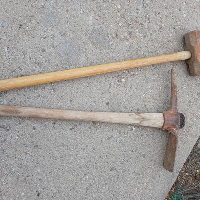 Old Pickaxe and sledgehammer