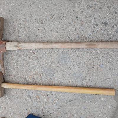 Old Pickaxe and sledgehammer