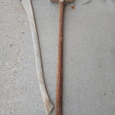 Old axe and sledgehammer