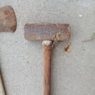 Old axe and sledgehammer