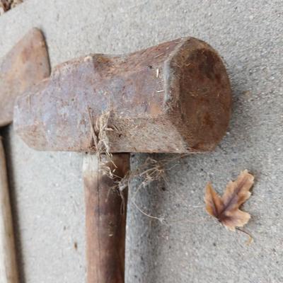 Old axe and sledgehammer