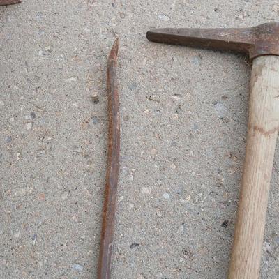 Old Pickaxe and pry bar
