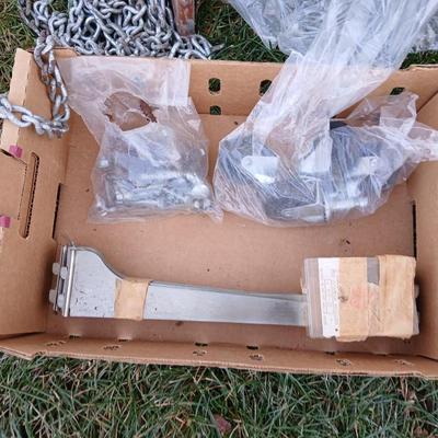 Ladder with an assortment of home repair items