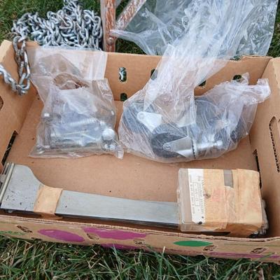 Ladder with an assortment of home repair items