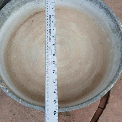 Galvanized feed bucket - grain pans - old wooden box and more