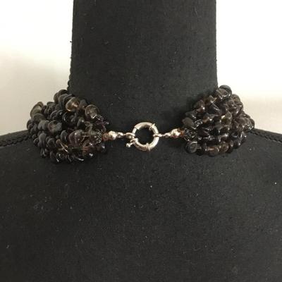 Beautiful, smoky quartz, crystal gem, stone statement, necklace, JC crew