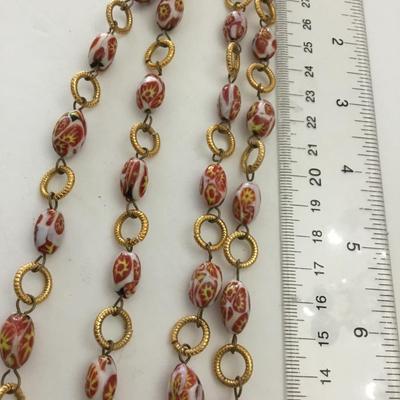 Vintage Murano Millefiori Venetian glass bead necklace