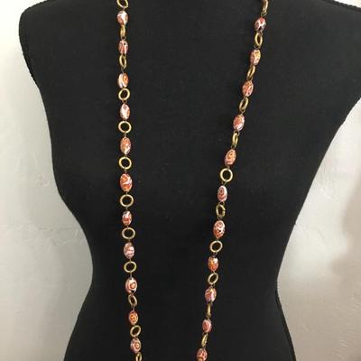 Vintage Murano Millefiori Venetian glass bead necklace