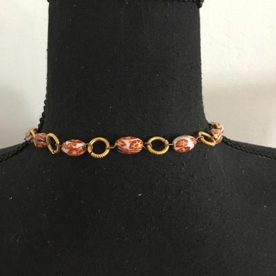 Vintage Murano Millefiori Venetian glass bead necklace