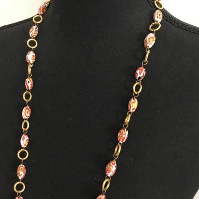 Vintage Murano Millefiori Venetian glass bead necklace
