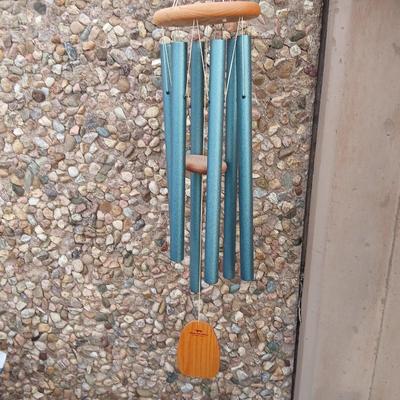 Woodstock Chimes Seascape Windchime with iron bear gong and new metal plant support