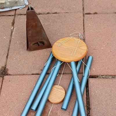 Woodstock Chimes Seascape Windchime with iron bear gong and new metal plant support