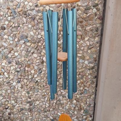 Woodstock Chimes Seascape Windchime with iron bear gong and new metal plant support
