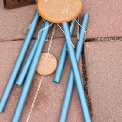 Woodstock Chimes Seascape Windchime with iron bear gong and new metal plant support