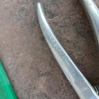 Livestock items - dehorner - trimmers - tagger - assortment of brushes and more