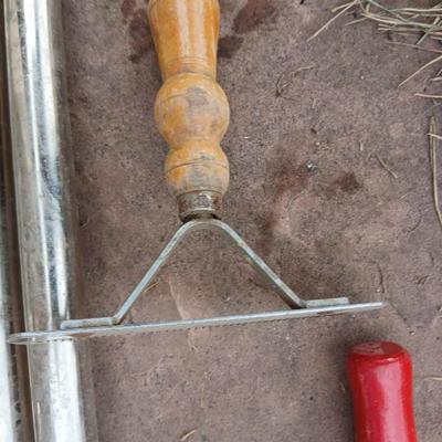 Livestock items - dehorner - trimmers - tagger - assortment of brushes and more