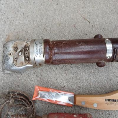 Stewart Livestock shears - hoof knife and brushes