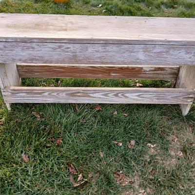 Two old wooden benches that are quite sturdily built!