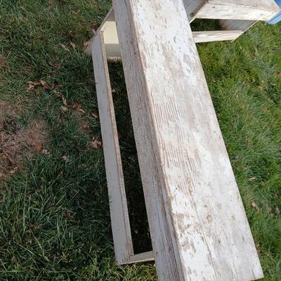 Two old wooden benches that are quite sturdily built!