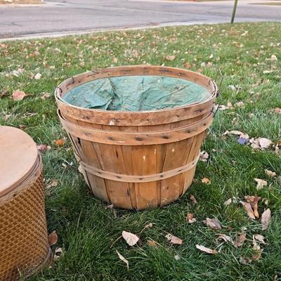 Collection of wicker baskets and harvesting baskets