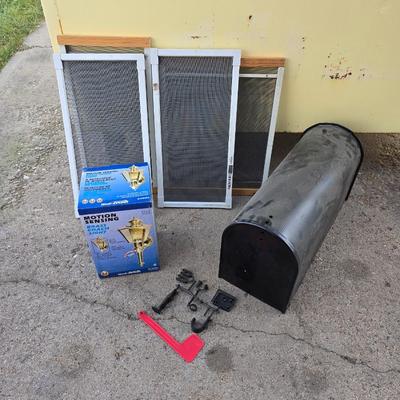 New titan doorknob, new mailbox, new porch light and adjustable window screens