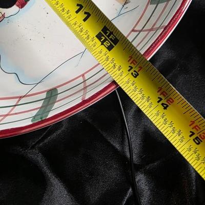 Snowman Platter Bowl 13" Diameter 3-1/2 Depth 2 Small chips